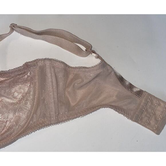 Wacoal | Retro Chic Full-Figure Underwire Bra Sz 38DD Beige/Nude Sheer - Picture 4 of 9